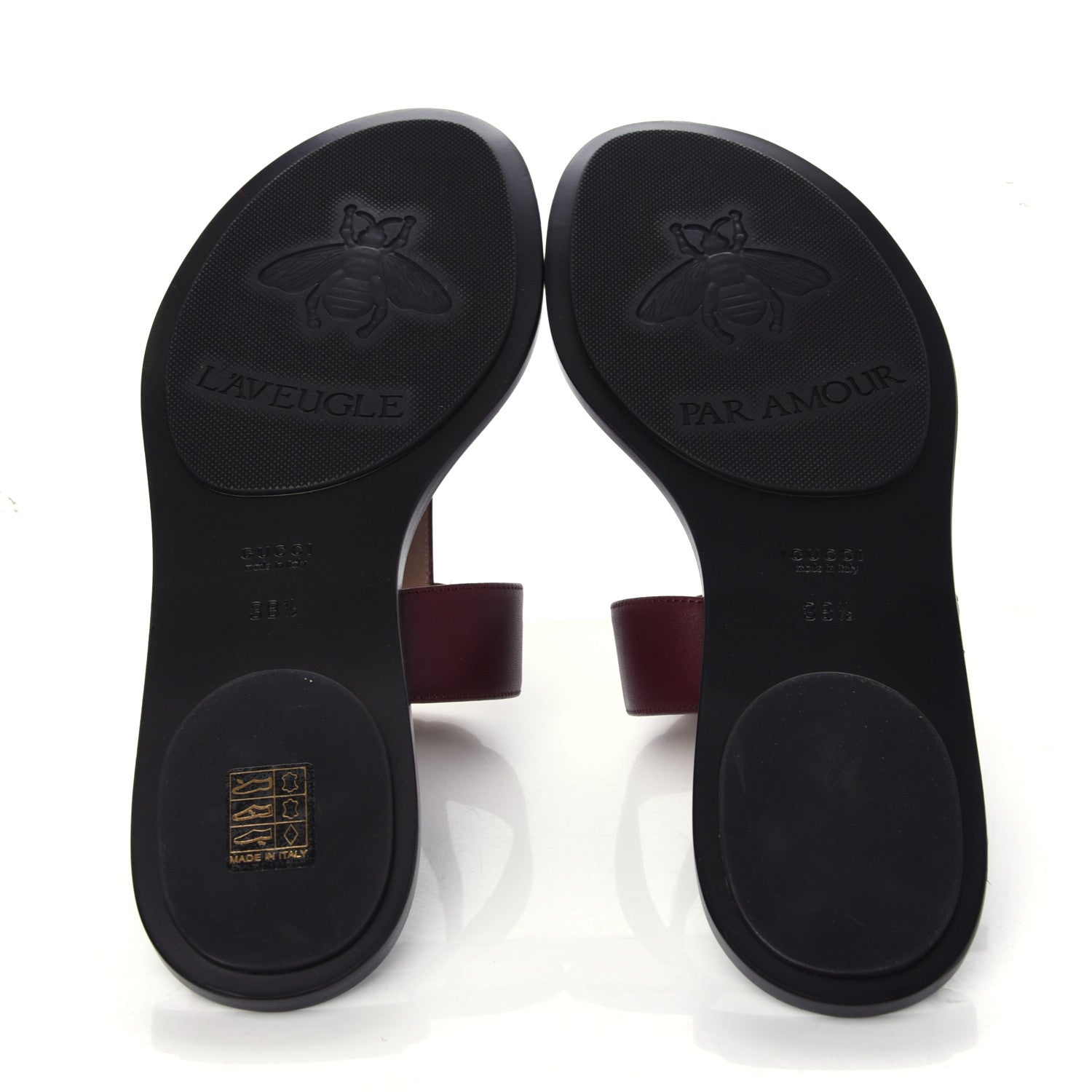 Gucci Calfskin GG Marmont Thong Sandals 38.5 Vintage Bordeaux 5 of 8