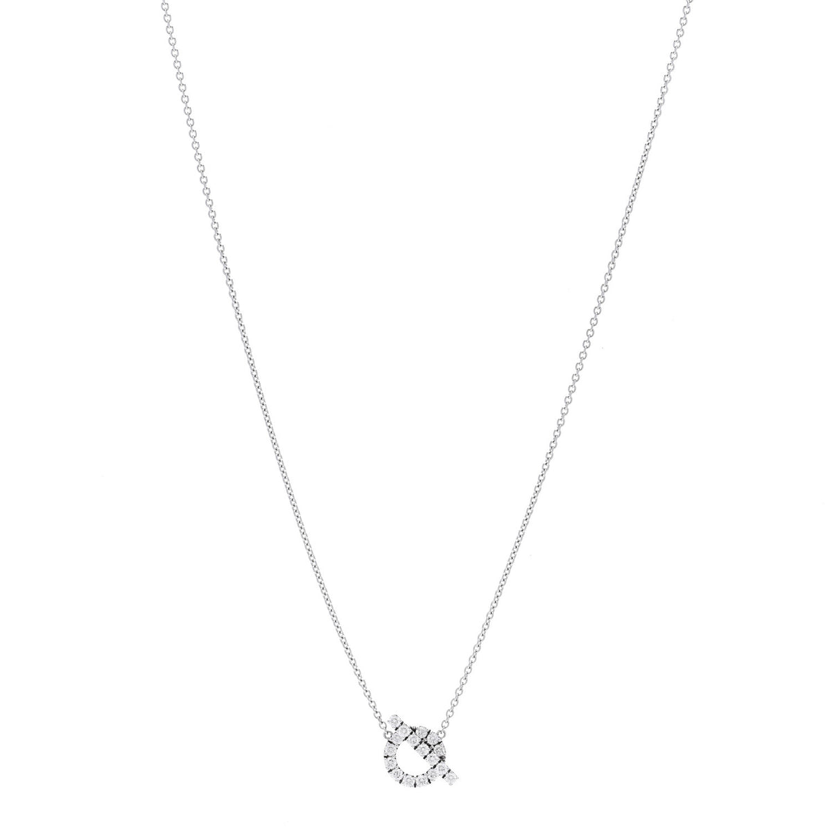 Hermes 18K White Gold Diamond Finesse Pendant Necklace 1 of 6