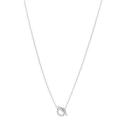 Hermes 18K White Gold Diamond Finesse Pendant Necklace 1 of 6