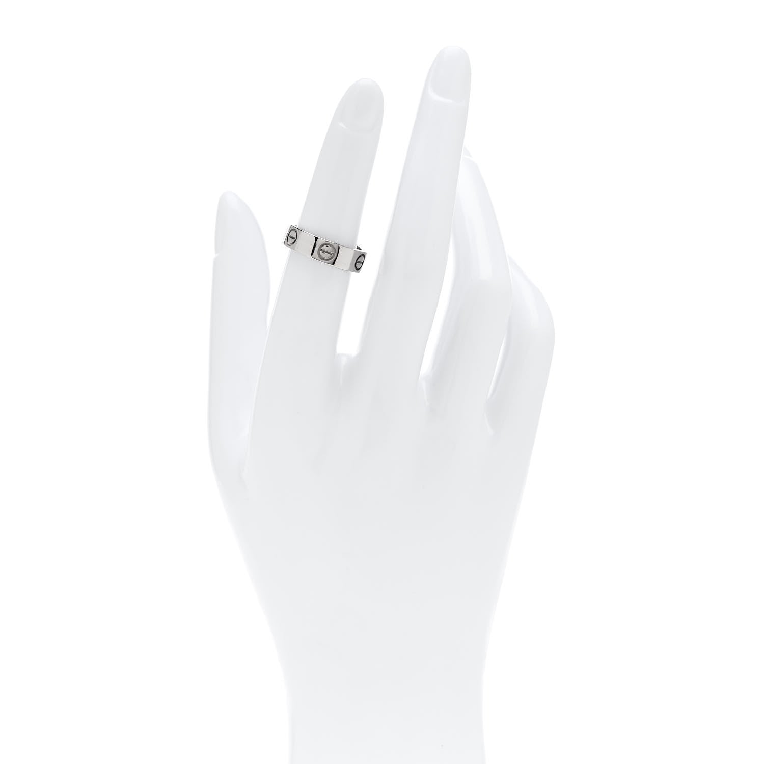 Cartier 18K White Gold 5.5mm LOVE Ring 50 5.5 2 of 4