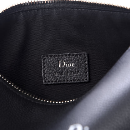 Christian Dior HOMME Grained Calfskin Mens Roller Pouch Black 7 of 8