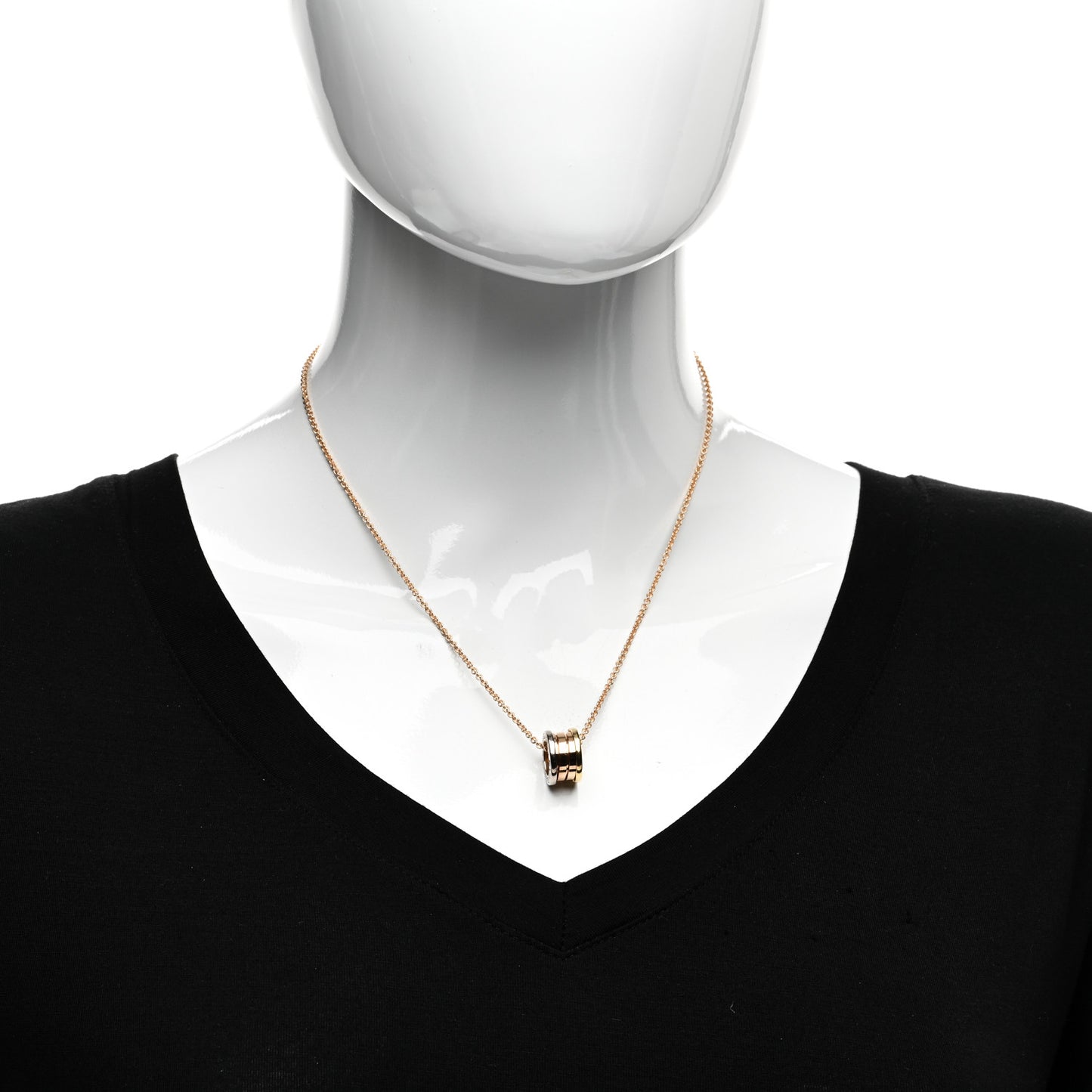 18K Rose White Yellow Gold B.Zero1 Pendant Necklace