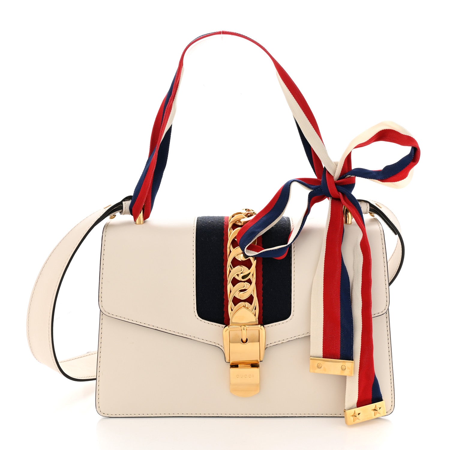 Gucci Calfskin Small Sylvie Shoulder Bag Off White 1 of 13