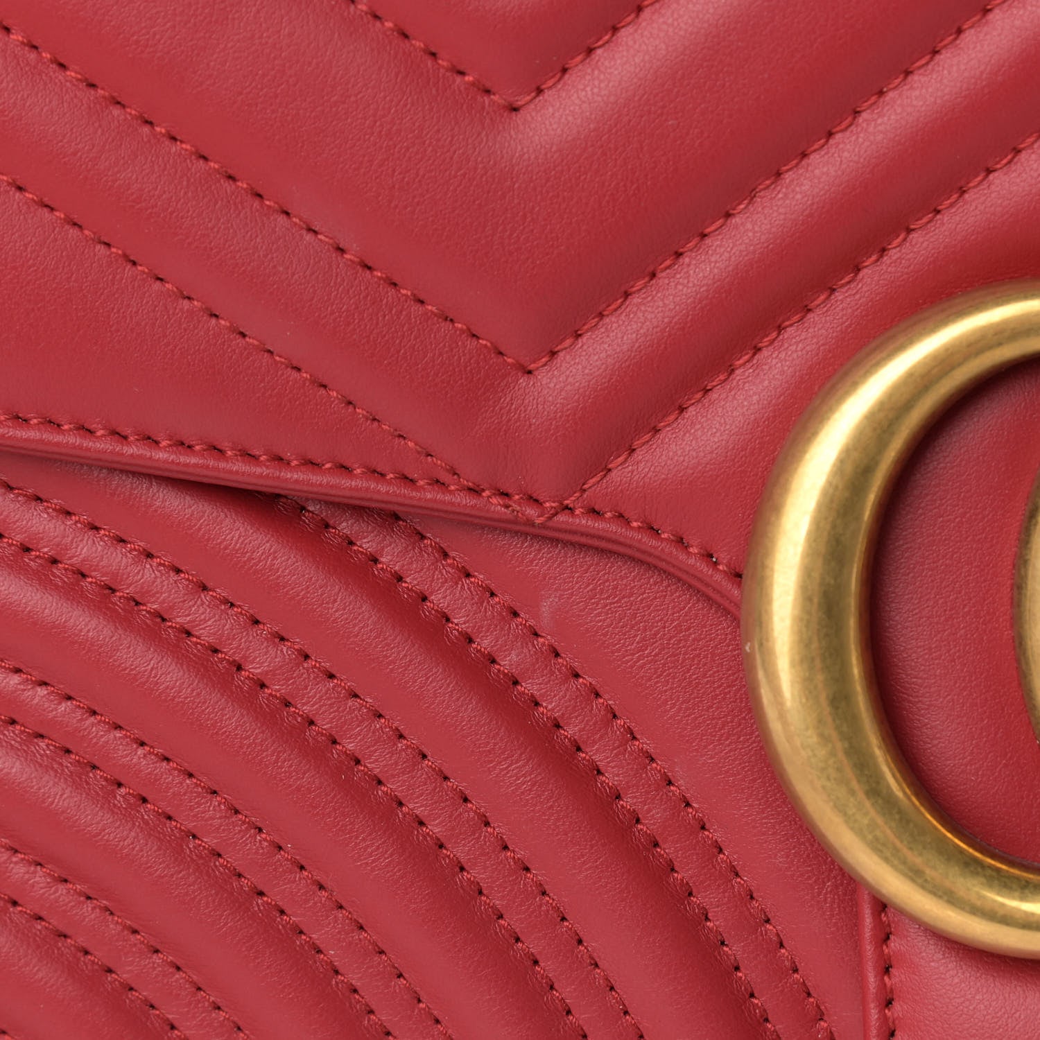 Gucci Calfskin Matelasse Large GG Marmont Shoulder Bag Hibiscus Red 11 of 12