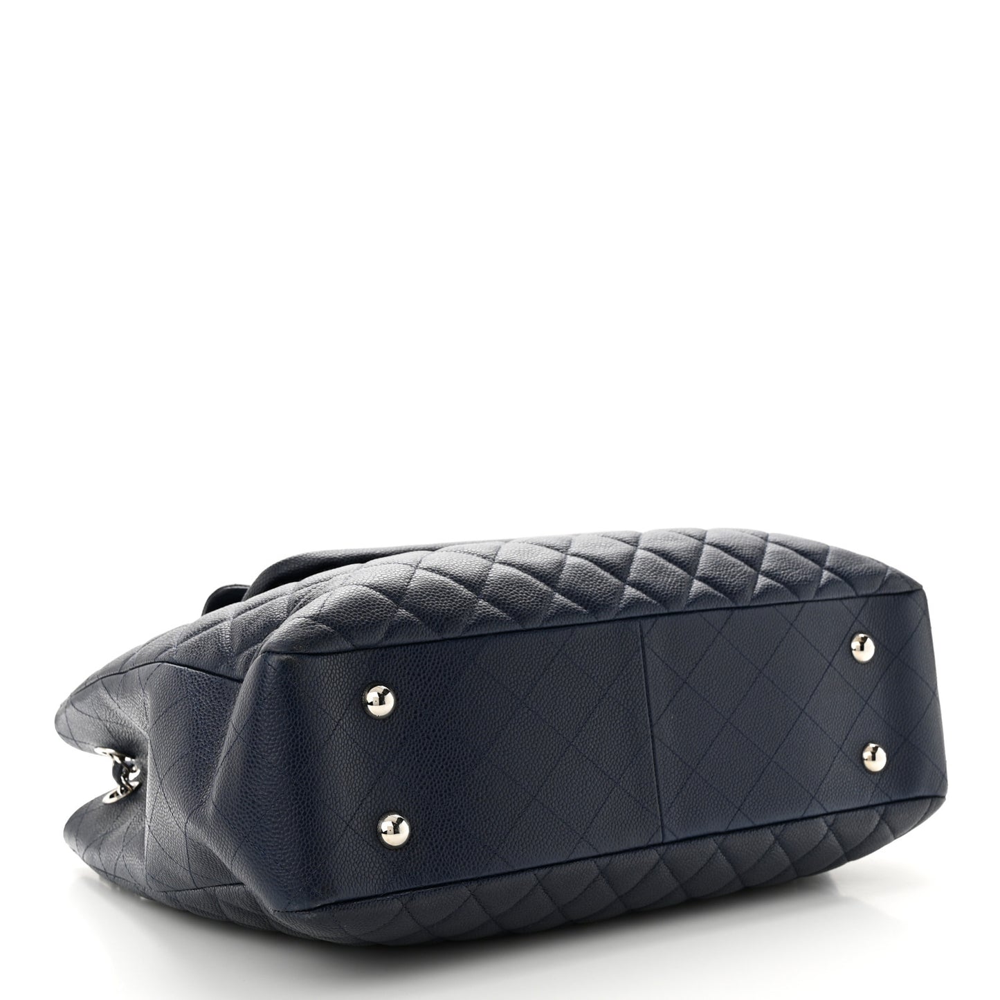 Caviar Quilted Flap Tote Navy Blue