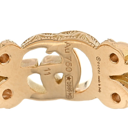 Gucci 18K Yellow Gold Diamond Flora Ring 50 5.5 4 of 4