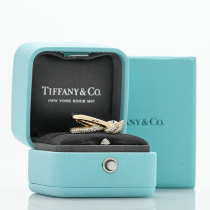 Tiffany 18K Yellow Gold Diamond Knot Double Row Ring 51 5.75 5 of 5