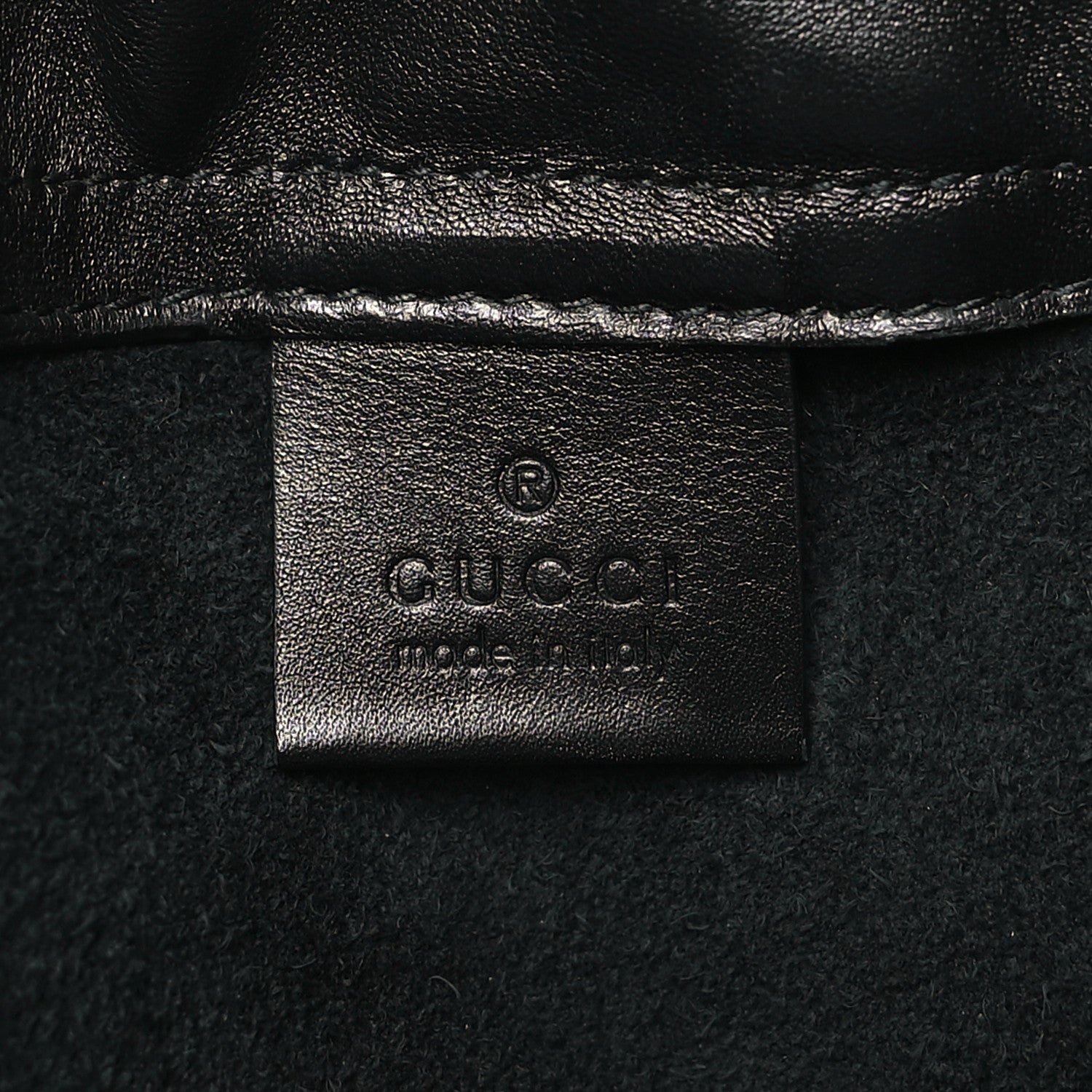 Gucci Calfskin Logo Drawstring Backpack Black 8 of 11
