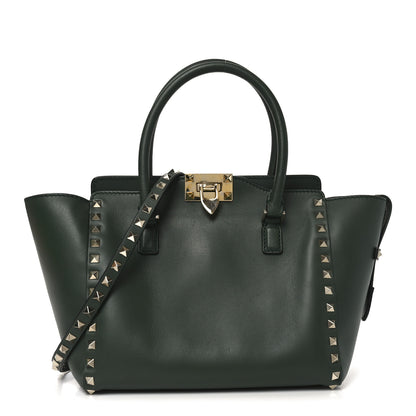 Valentino Garavani Vitello Small Rockstud Double Handle Tote Smeraldo 1 of 9