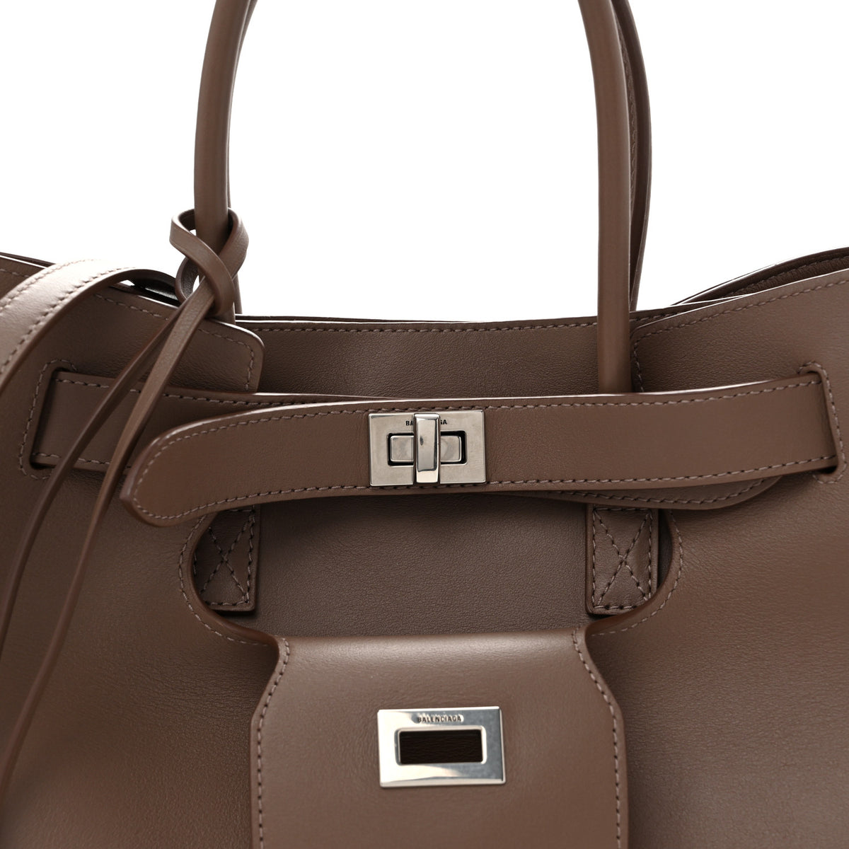 Balenciaga Smooth Calfskin Small Bel Air Carry All Bag Taupe 7 of 10