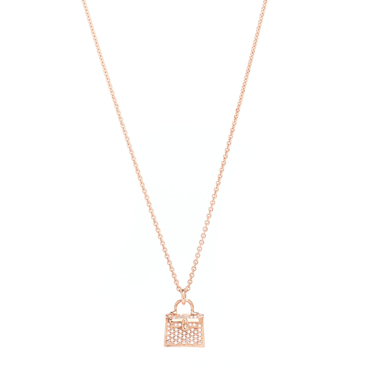 18K Rose Gold Diamond Kelly Amulette Pendant Necklace