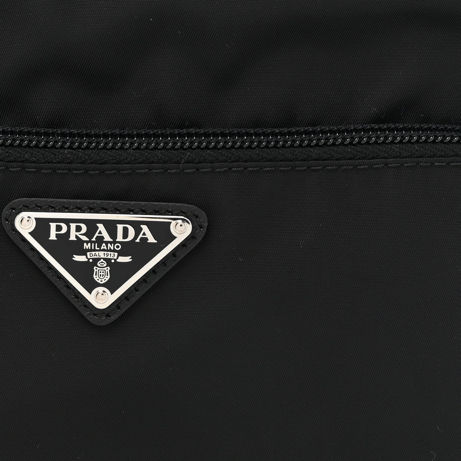 Prada Re-Nylon Vela Saffiano Pocket Double Zip Shoulder Bag Black 7 of 10