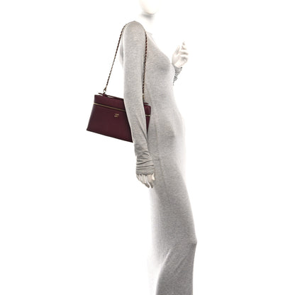 Chanel Grained Calfskin Large Supple Trapeze Vanity Case With Chain Dark Burgundy 2 of 10