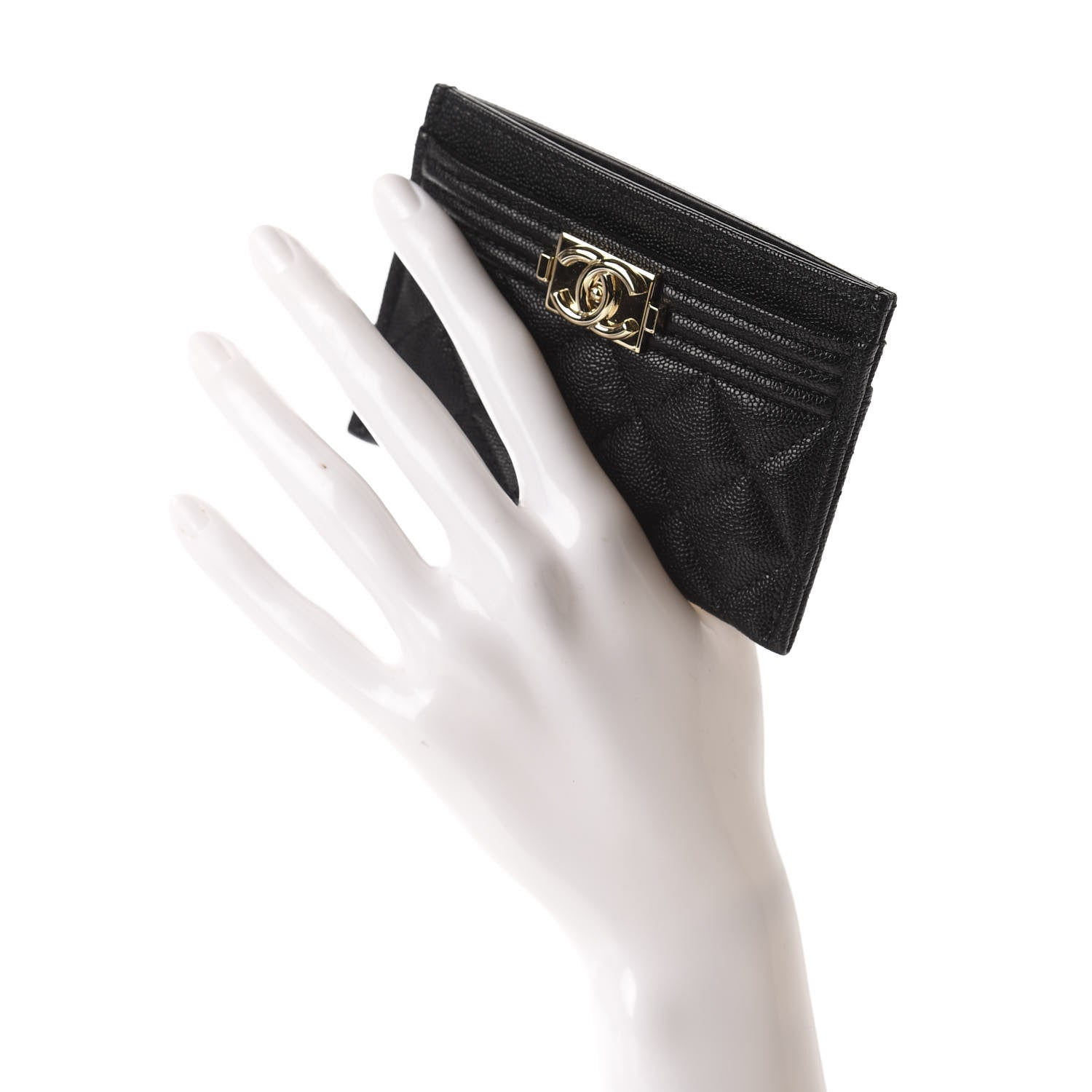 Chanel Caviar Quilted Boy Card Holder Black 2 of 9