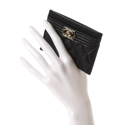 Chanel Caviar Quilted Boy Card Holder Black 2 of 9