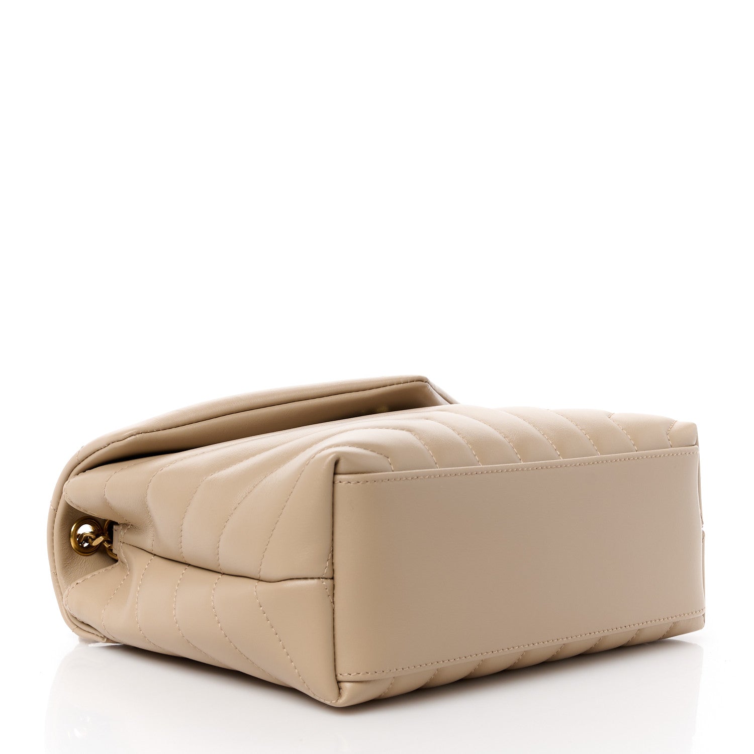 Saint Laurent Calfskin Y Quilted Monogram Small Loulou Chain Satchel Dark Beige 4 of 11