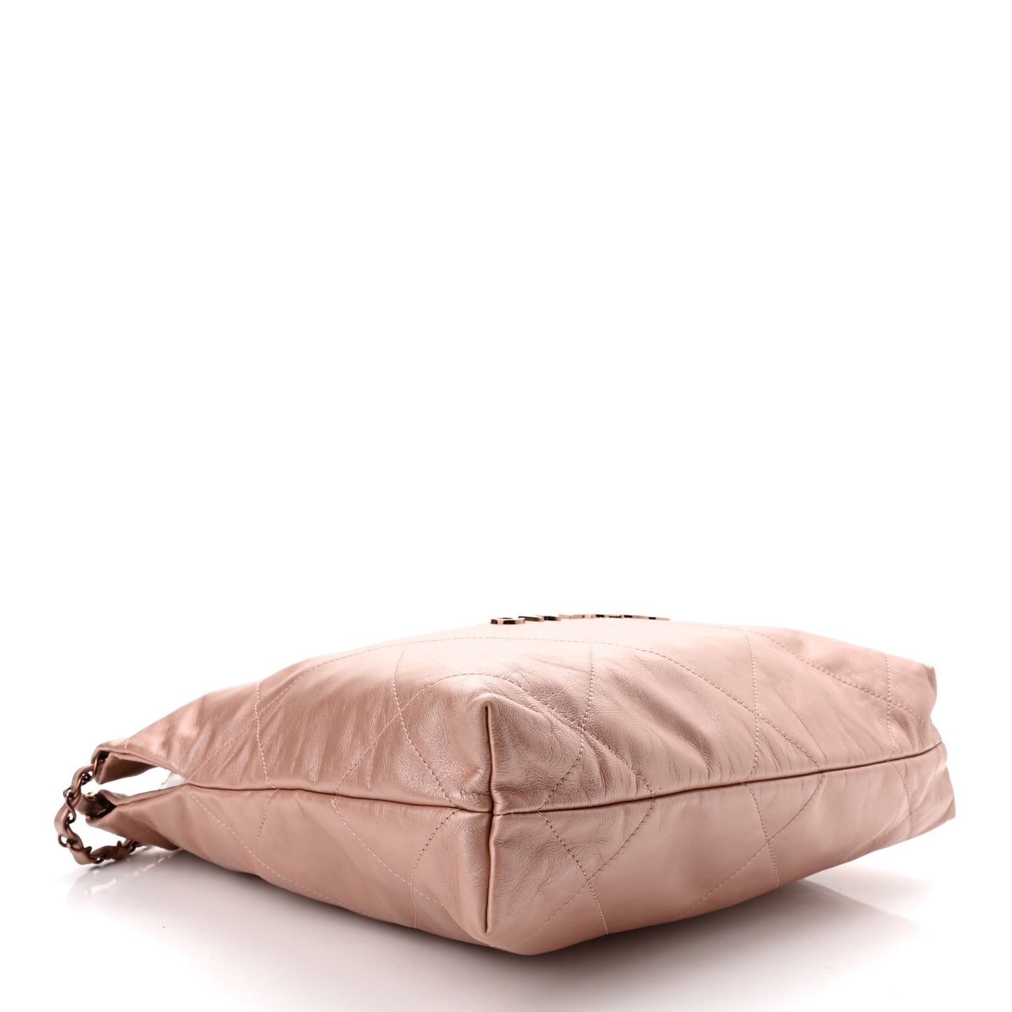Metallic Calfskin Quilted Small Chanel 22 Pink