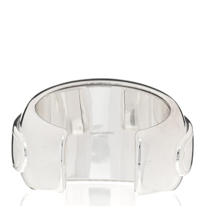 Saint Laurent Brass Big Bumpy Cuff Bracelet M Silver 3 of 5