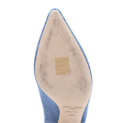Jimmy Choo Denim Gemma 40 Slingback Pumps 38.5 Blue 8 of 10