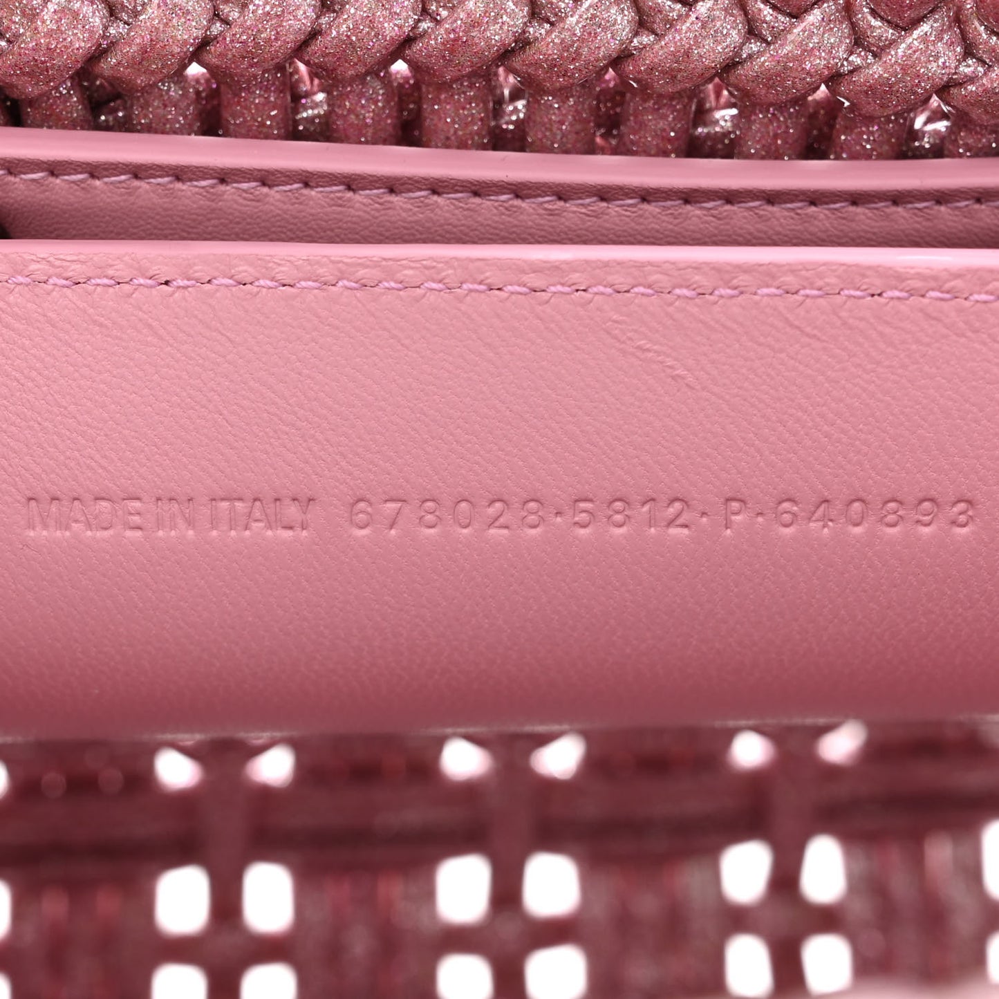 Glitter Faux Calfskin XXS Bistro Basket Pink