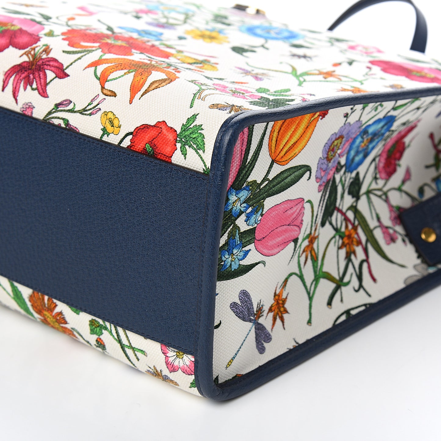 Canvas Large Flora Tote Navy Multicolor
