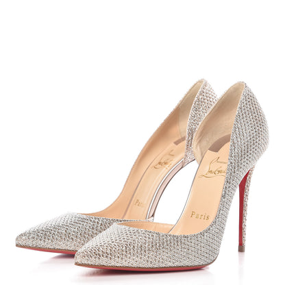 Christian Louboutin Glitter Luminor Iriza 100 Pumps 37.5 Colombe 3 of 8