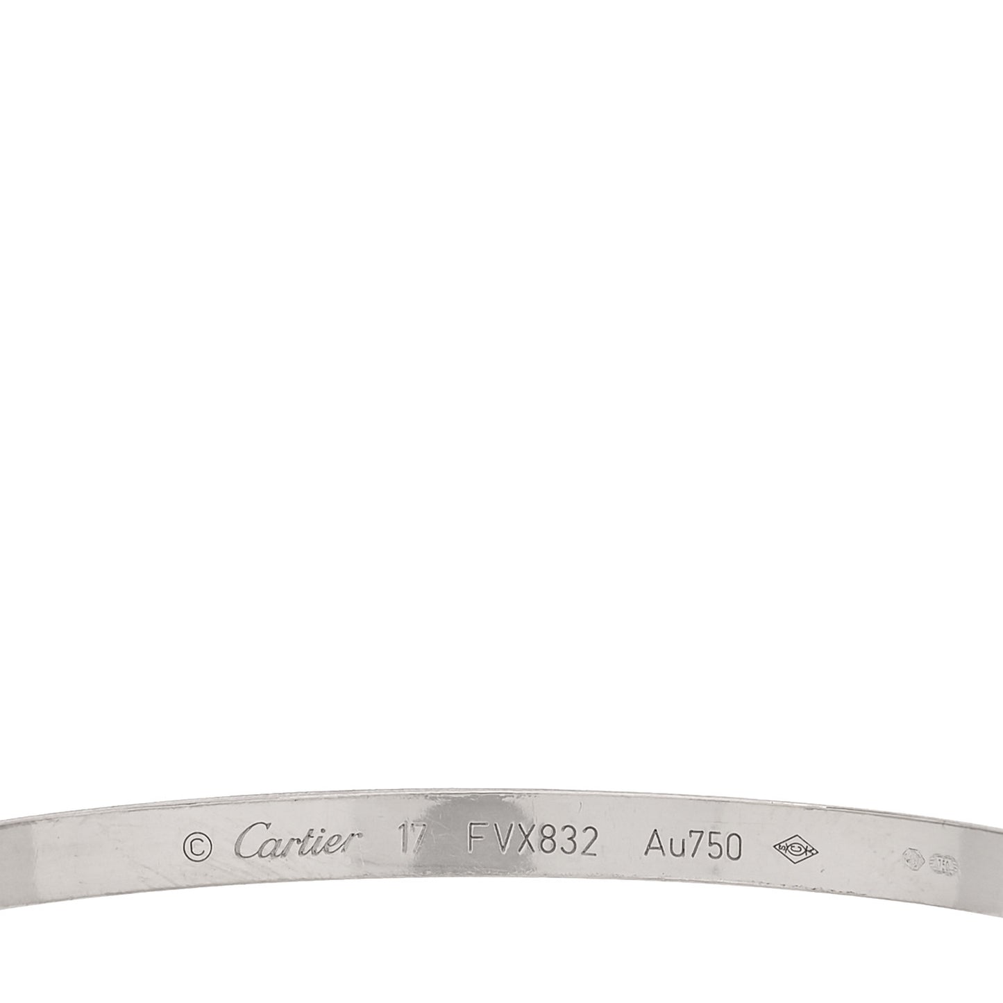 18K White Gold Small LOVE Bracelet 17