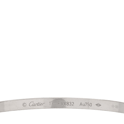 Cartier 18K White Gold Small LOVE Bracelet 17 8 of 9