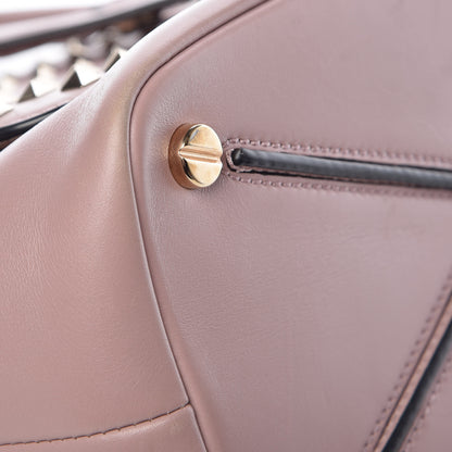 Valentino Garavani Calfskin Small Rockstud All Over Demilune Double Handle Satchel Lipstick 12 of 17