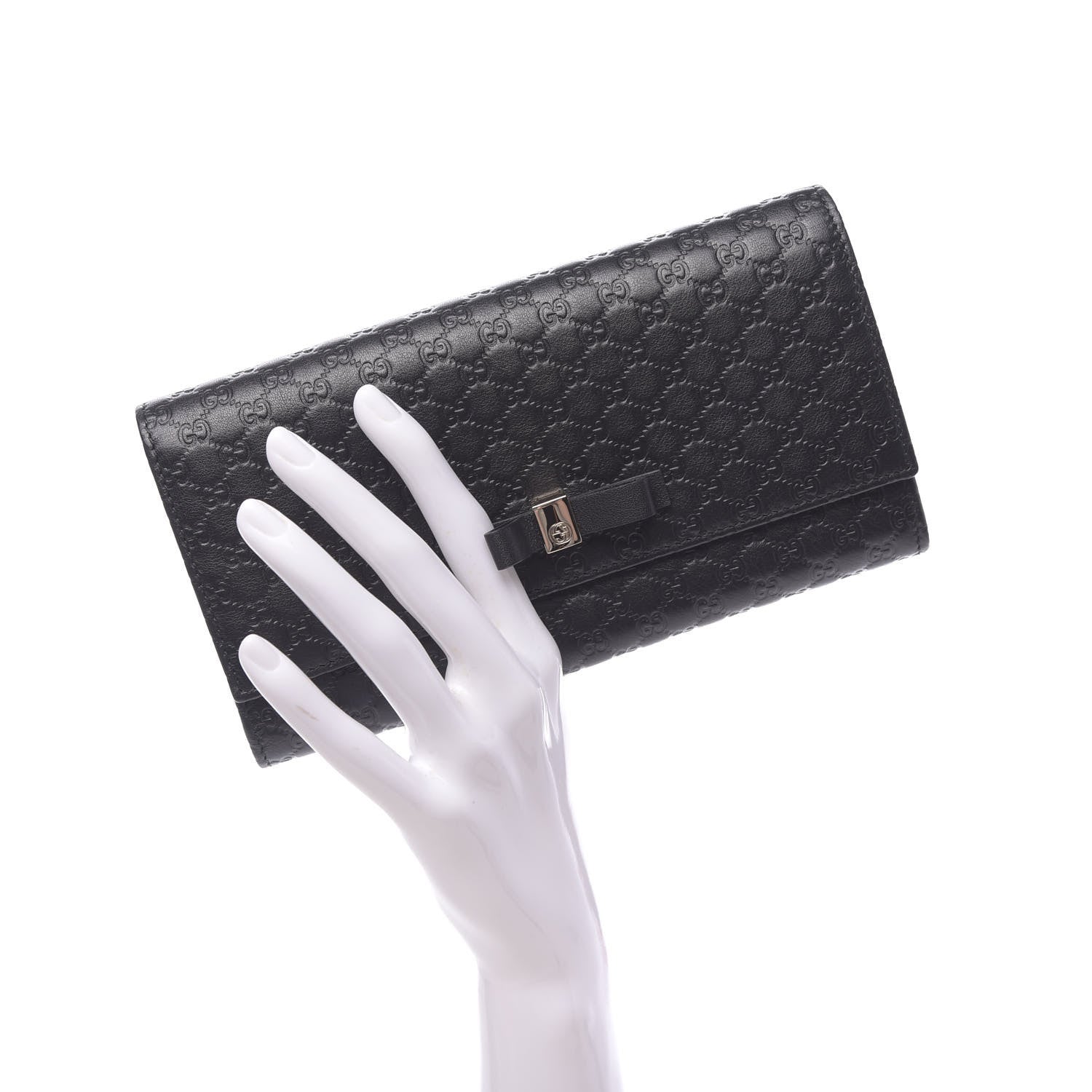 Gucci Microguccissima Bow Continental Wallet Black 2 of 8