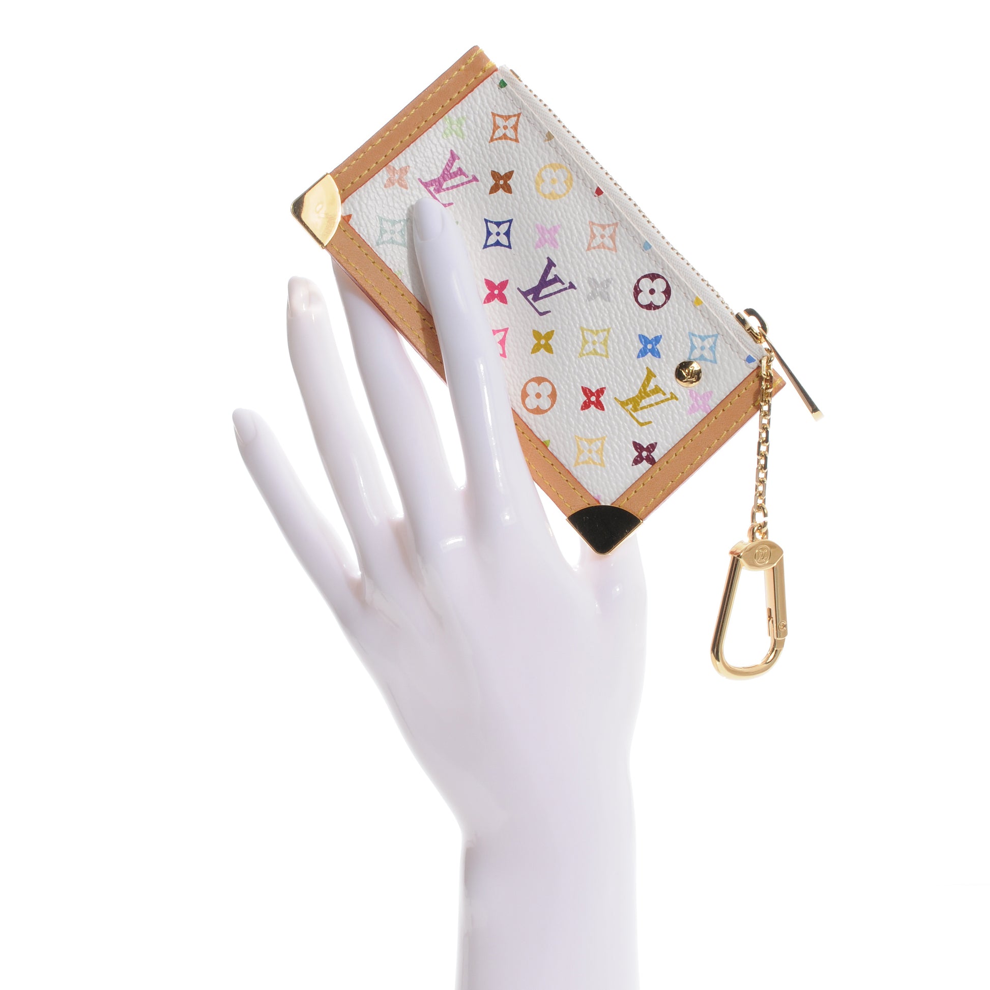 Louis Vuitton Monogram Multicolor Key Pouch White 2 of 6