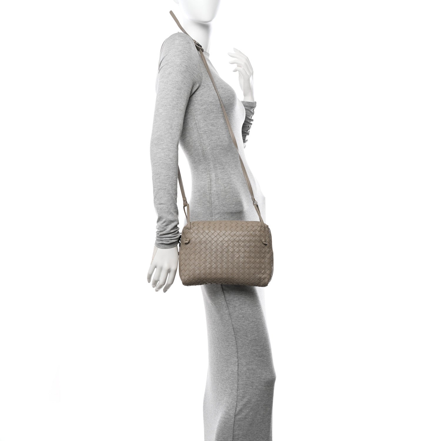 Bottega Veneta Nappa Intrecciato Nodini Crossbody Messenger Steel 2 of 12