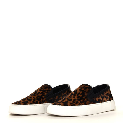 Saint Laurent Canvas Pony Spots Print Moon Plus Venice Slip On Sneakers 36.5 Natural Black 6 of 12