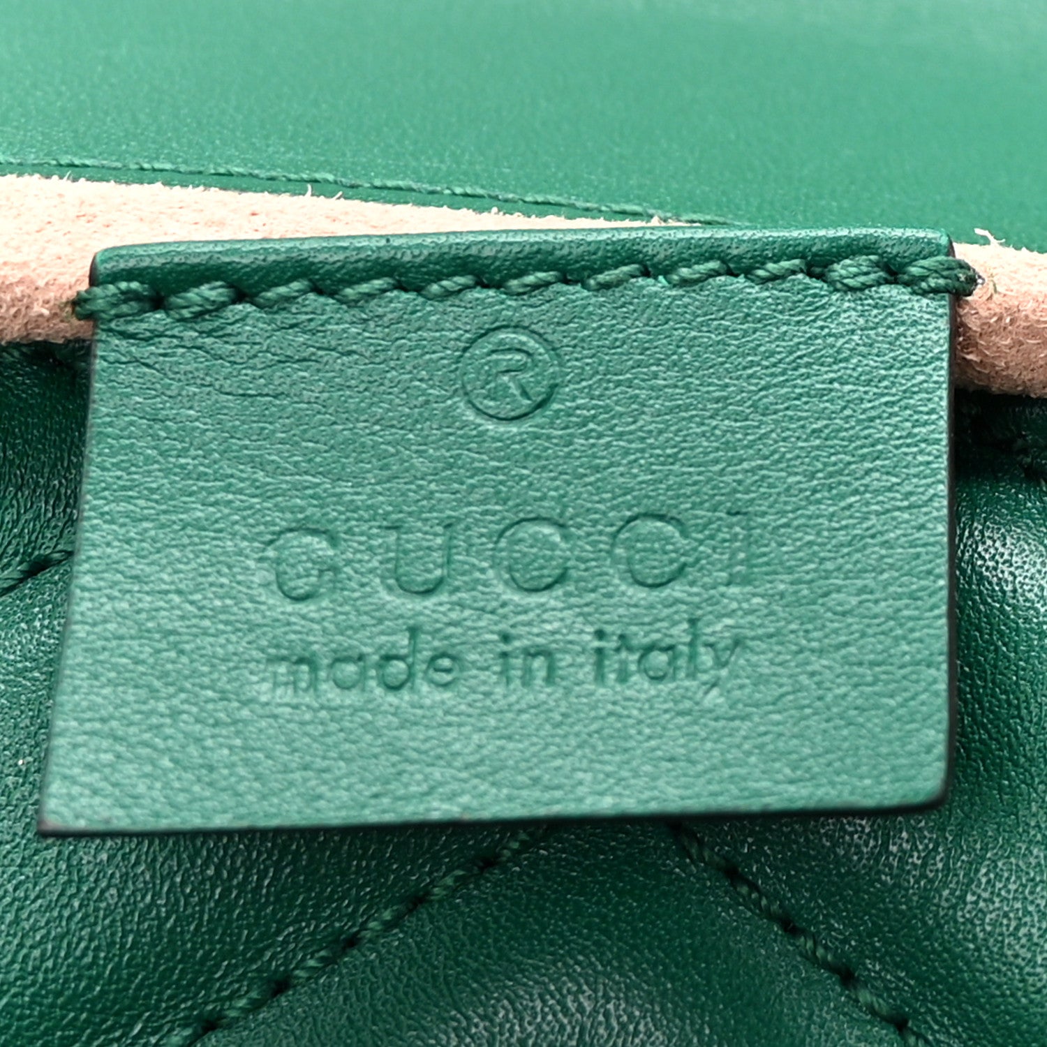 Gucci Calfskin Matelasse Super Mini GG Marmont Shoulder Bag Emerald Green 6 of 11