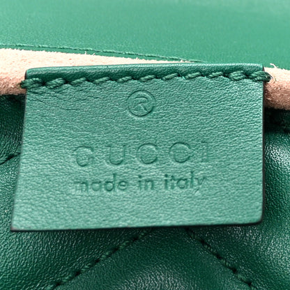 Gucci Calfskin Matelasse Super Mini GG Marmont Shoulder Bag Emerald Green 6 of 11