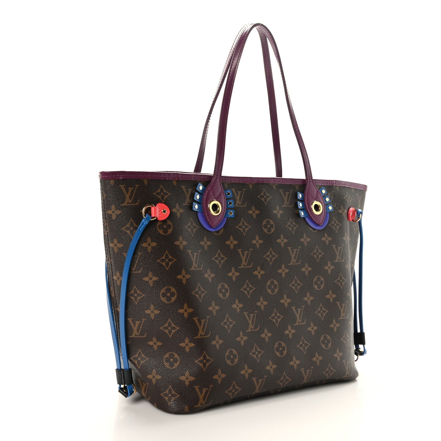 Louis Vuitton Monogram Totem Neverfull MM Magenta 3 of 10