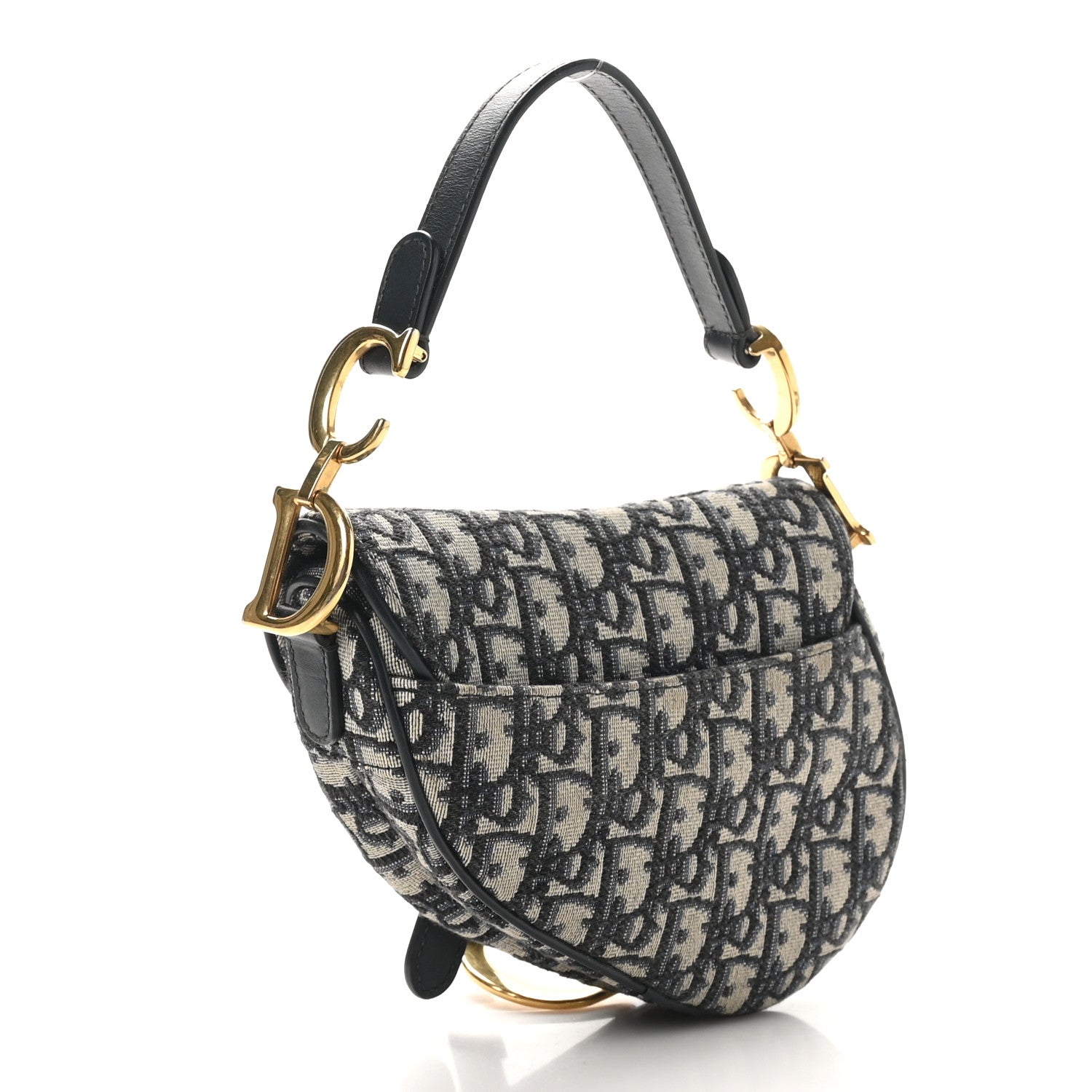 Christian Dior Oblique Mini Saddle Bag Blue 2 of 11