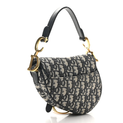 Christian Dior Oblique Mini Saddle Bag Blue 2 of 11