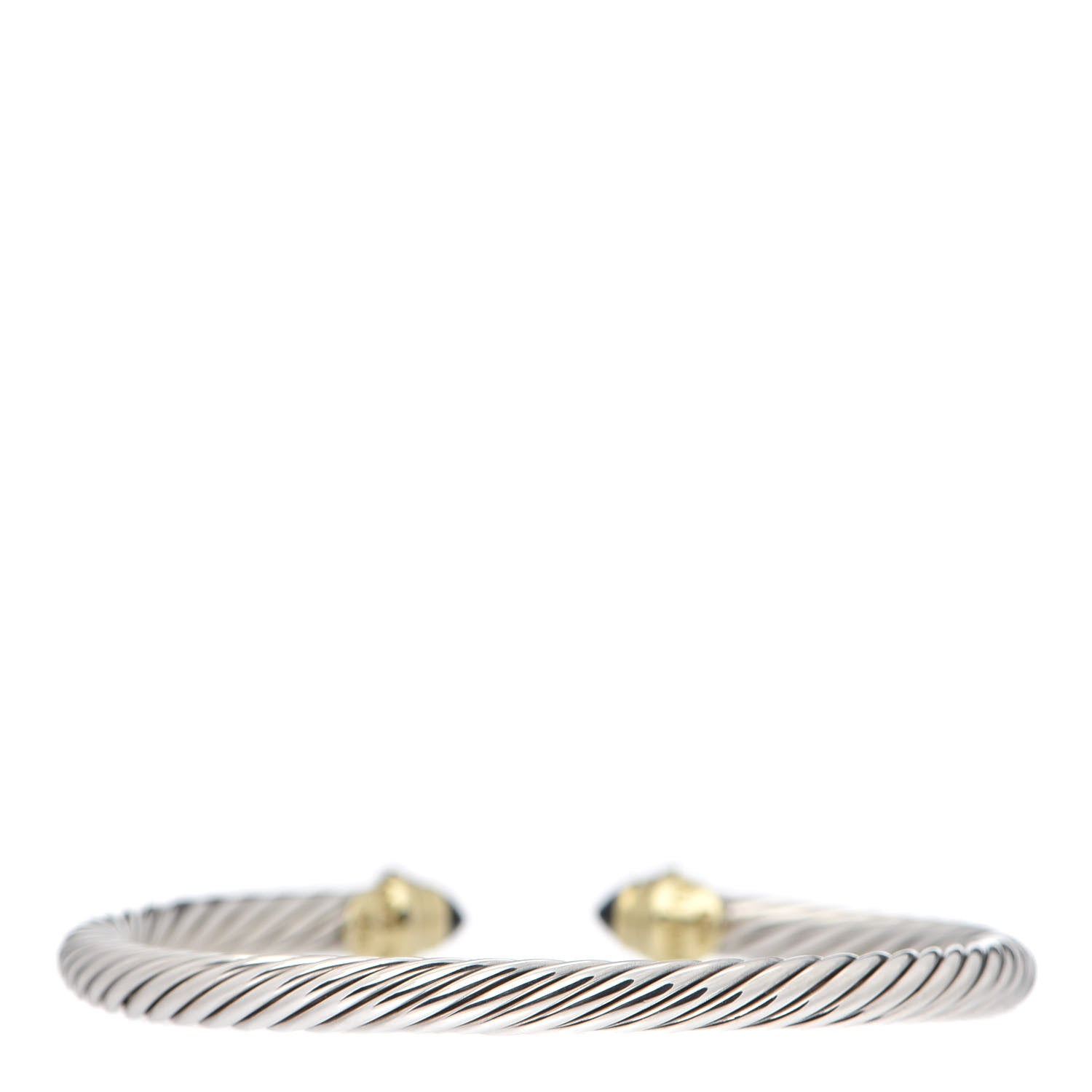 David Yurman Sterling Silver 18K Yellow Gold Blue Sapphire 4mm Cable Kids Birthstone Bracelet 3 of 5