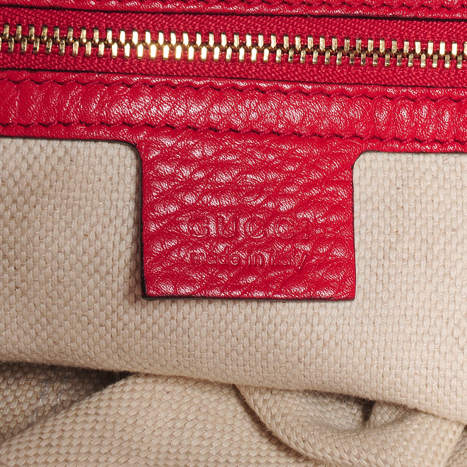 Gucci Pebbled Calfskin Large Soho Shoulder Bag Red 6 of 10