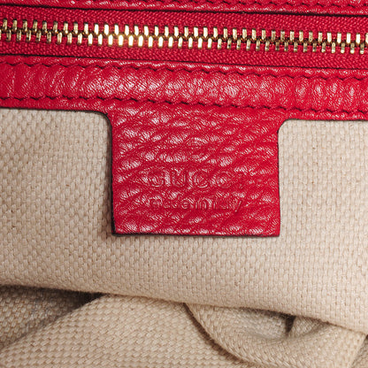 Gucci Pebbled Calfskin Large Soho Shoulder Bag Red 6 of 10