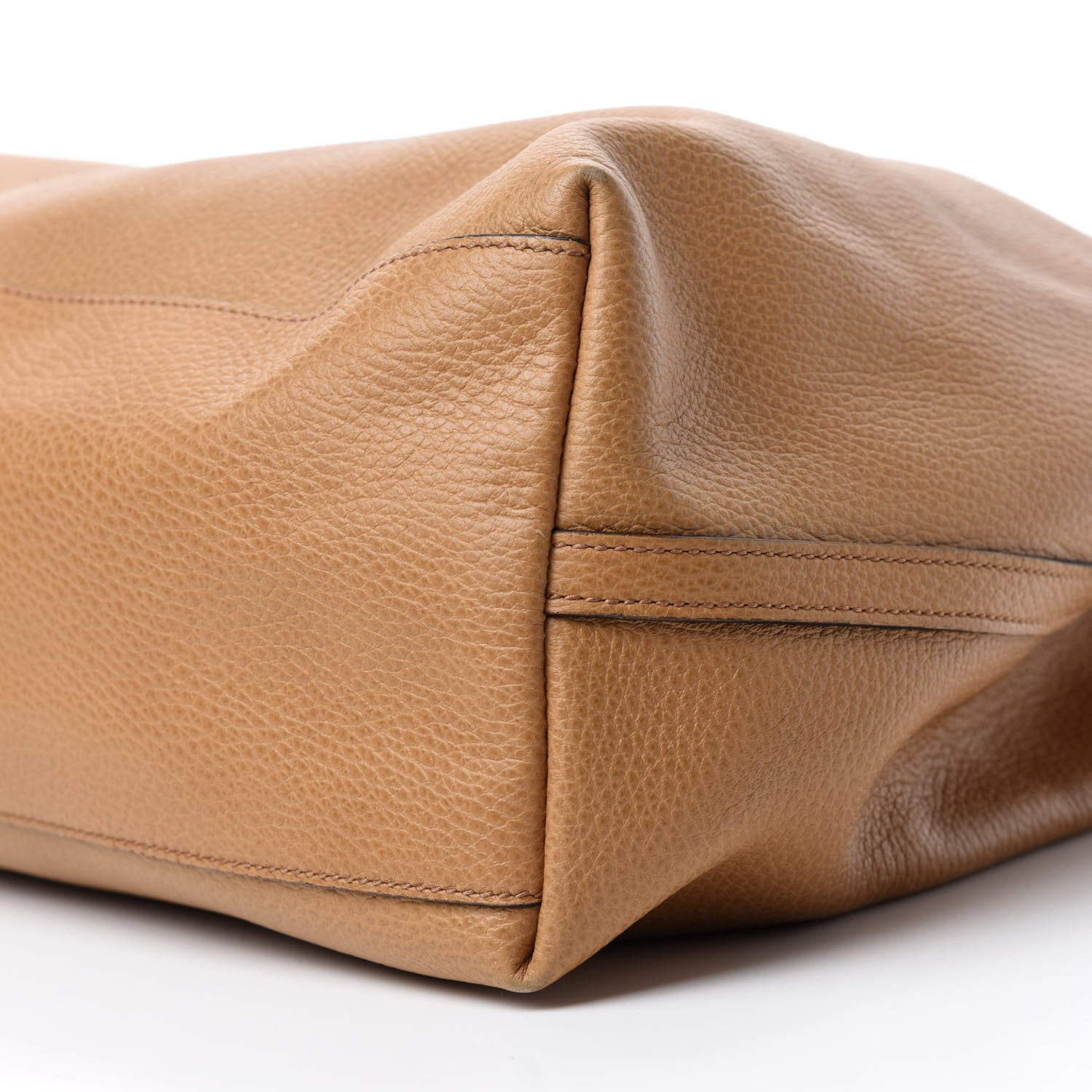 Gucci Calfskin Large Gifford Braided Handle Tote Camel 7 of 10