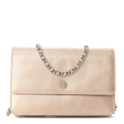 Chanel Metallic Goatskin Wallet On Chain WOC Gold 1 of 11