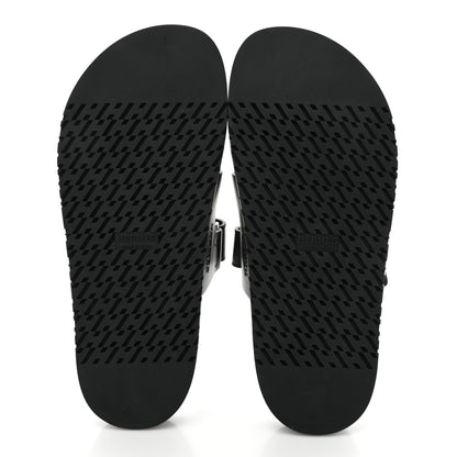 Hermes Calfskin Womens Chypre Sandals 38.5 Black 5 of 8