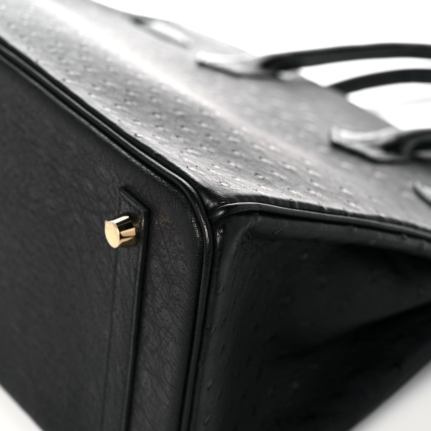 Ostrich Shiny Alligator Birkin Touch 30 Black