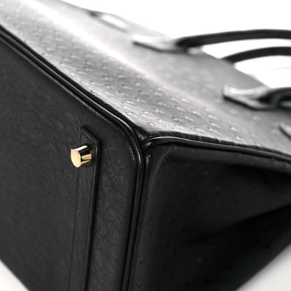 Hermes Ostrich Shiny Alligator Birkin Touch 30 Black 11 of 13