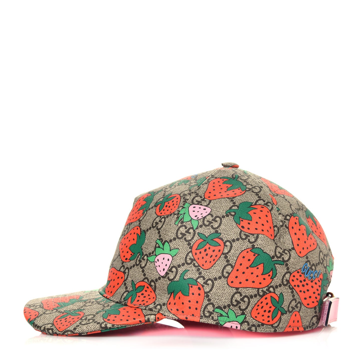 GG Supreme Monogram Strawberry Baseball Hat M Beige