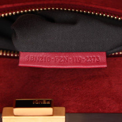 Fendi Vitello Suede Large Peekaboo Iconic Satchel Rubino Peonia 8 of 11