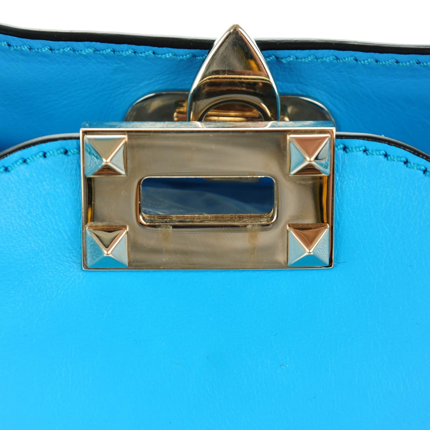 Valentino Garavani Vitello Small Rockstud Tote Parrot 4 of 24