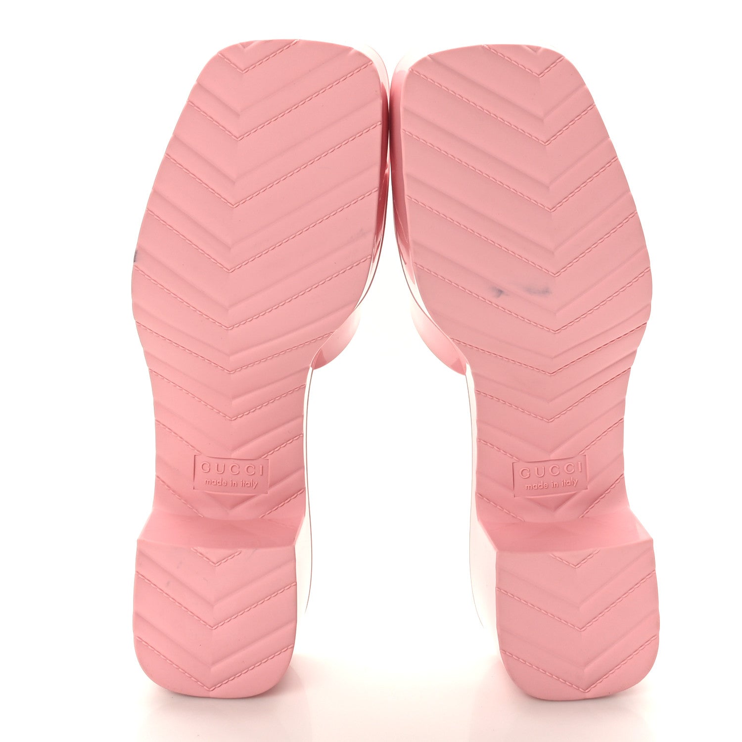 Gucci Rubber Gucci Logo Womens Platform 20/60mm Slide Sandals 38 Wild Rose 5 of 8
